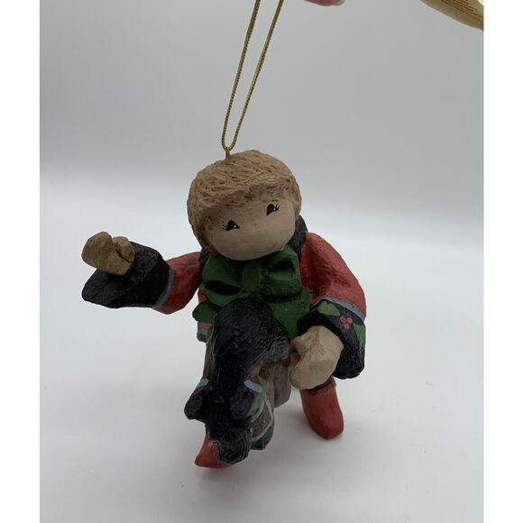 Vintage 1993 House Of Hatten Child On Horse Nutcracker Ornament With Tag HTF - Picture 1 of 7